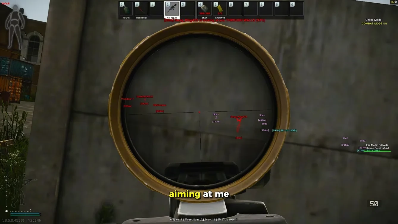 Wallhack skeleton overlay and through-wall aim warning