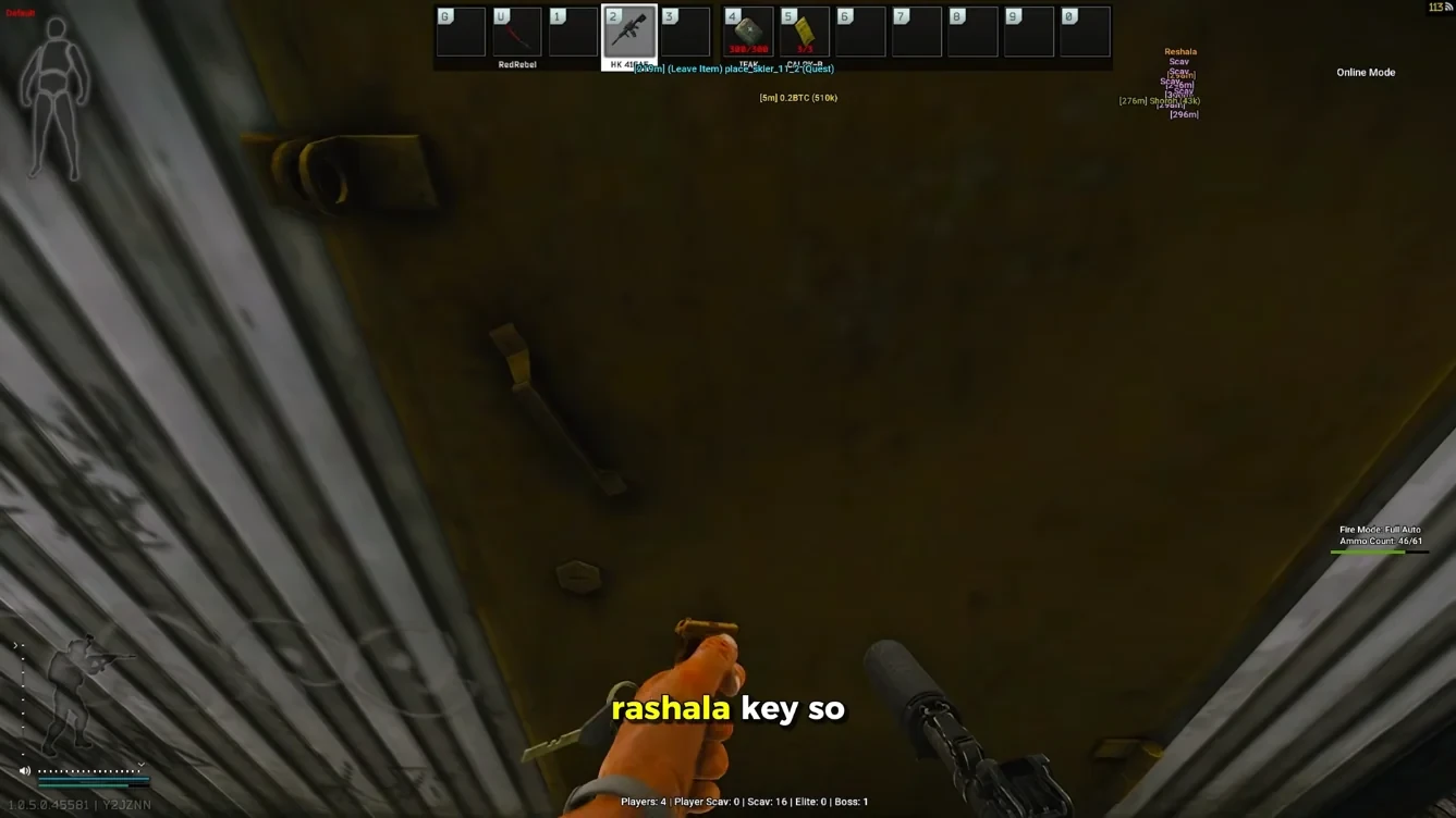 Quest objective and Reshala key ESP at a locked door